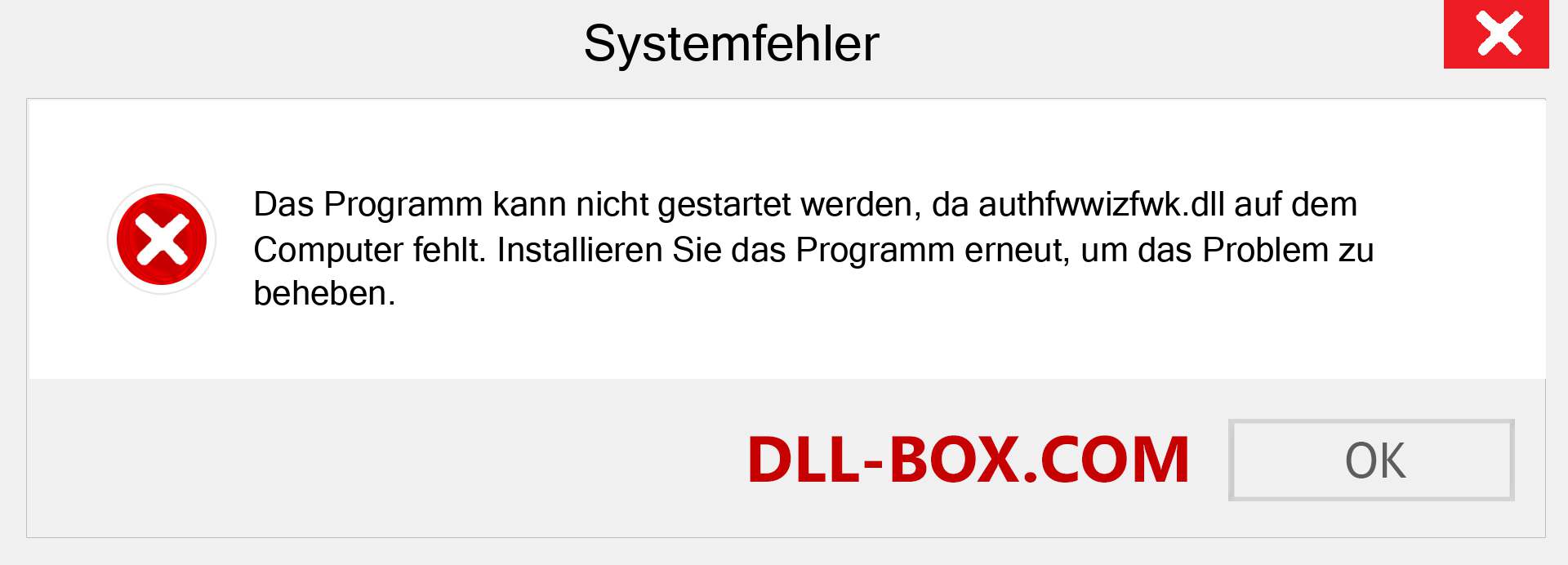 authfwwizfwk.dll-Datei fehlt?. Download für Windows 7, 8, 10 - Fix authfwwizfwk dll Missing Error unter Windows, Fotos, Bildern