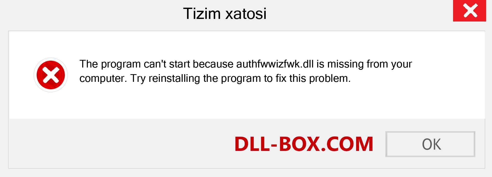 authfwwizfwk.dll fayli yo'qolganmi?. Windows 7, 8, 10 uchun yuklab olish - Windowsda authfwwizfwk dll etishmayotgan xatoni tuzating, rasmlar, rasmlar